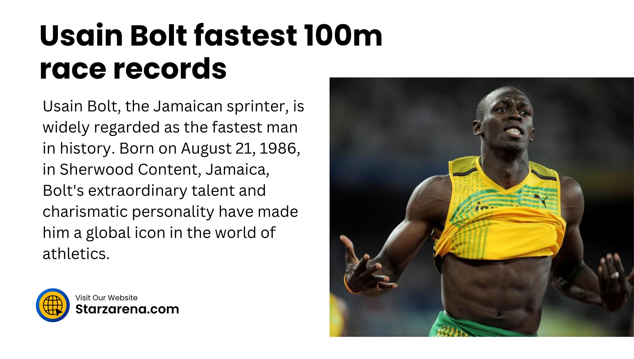 Usain Bolt fastest 100m race records